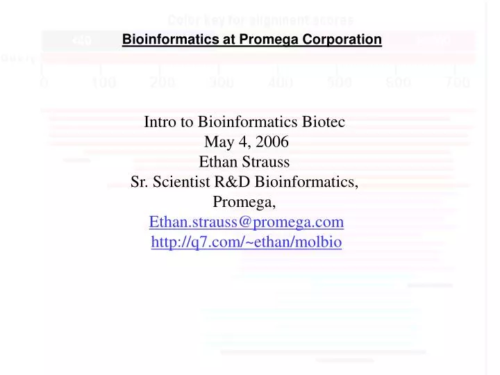 bioinformatics at promega corporation