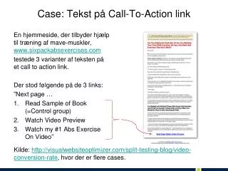 case tekst p call to action link