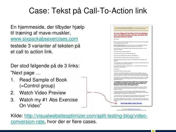 case tekst p call to action link