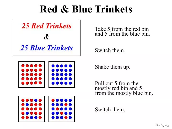red blue trinkets