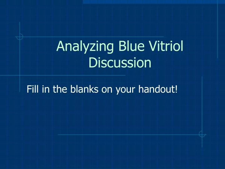 analyzing blue vitriol discussion