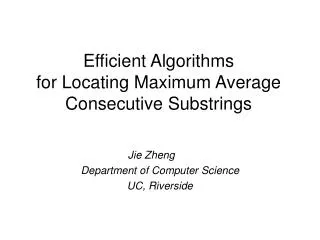 Efficient Algorithms for Locating Maximum Average Consecutive Substrings
