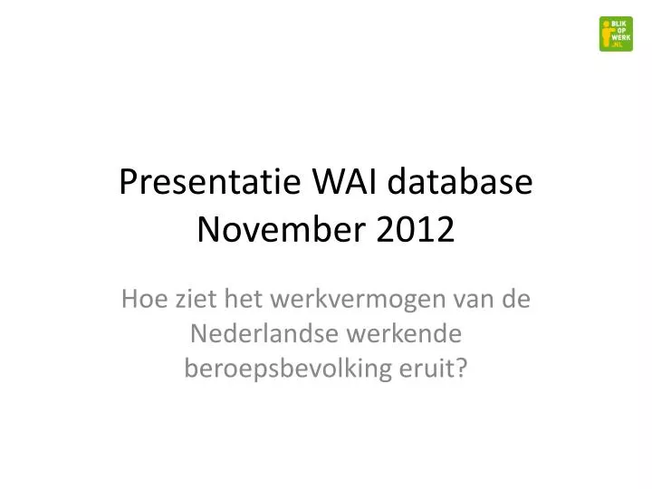 presentatie wai database november 2012