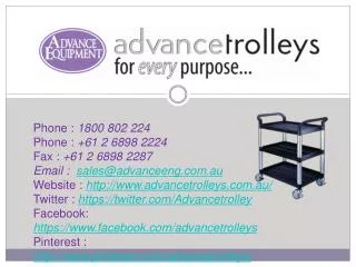 Medical and Hospitality Trolleys in Australia