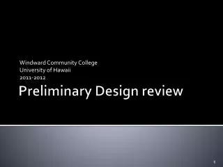 Preliminary Design review