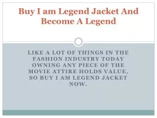 Buy I am Legend Jacket And Become A Legend
