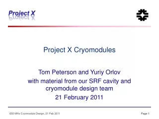 Project X Cryomodules