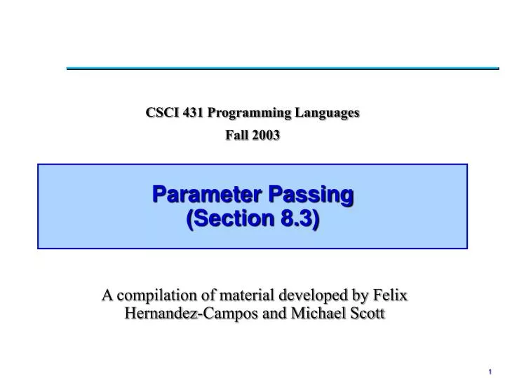 parameter passing section 8 3