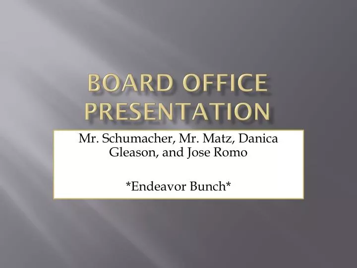 board office presentation