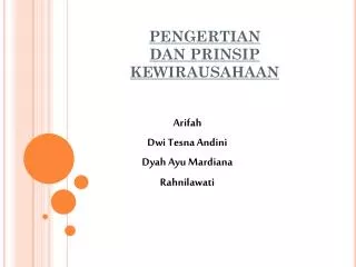 pengertian dan prinsip kewirausahaan