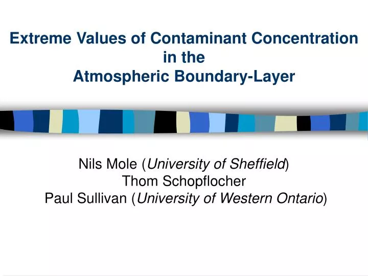 extreme values of contaminant concentration in the atmospheric boundary layer