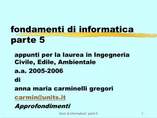 fondamenti di informatica parte 5