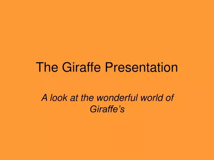 the giraffe presentation