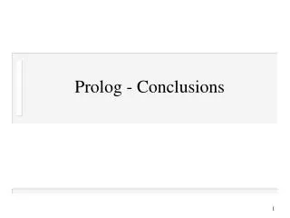 Prolog - Conclusions