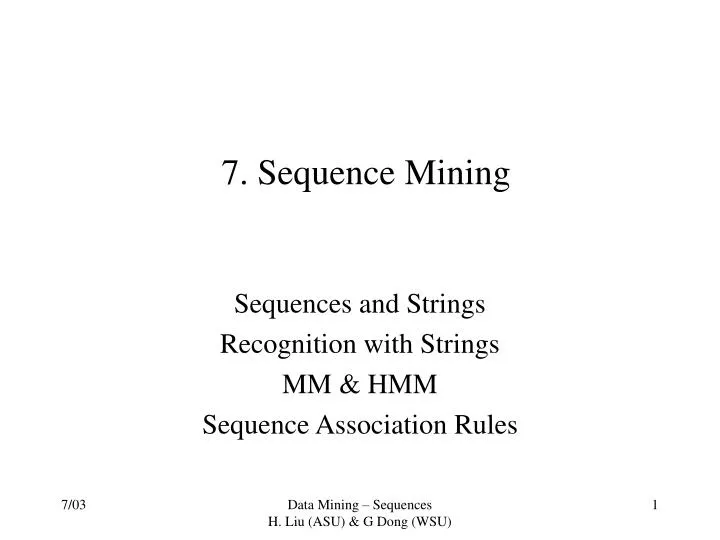7 sequence mining