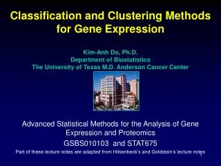 Advanced Statistical Methods for the Analysis of Gene Expression and Proteomics