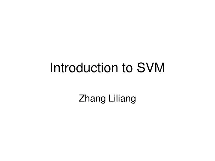 introduction to svm