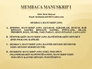 membaca manuskrip i