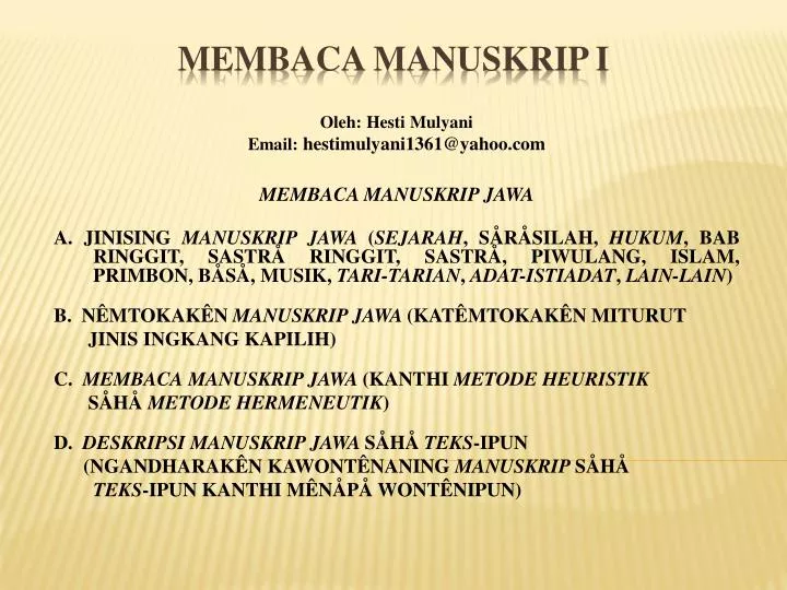 membaca manuskrip i