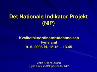 det nationale indikator projekt nip