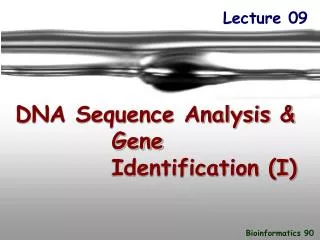 DNA Sequence Analysis &amp; Gene 			Identification (I)