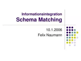 Informationsintegration Schema Matching