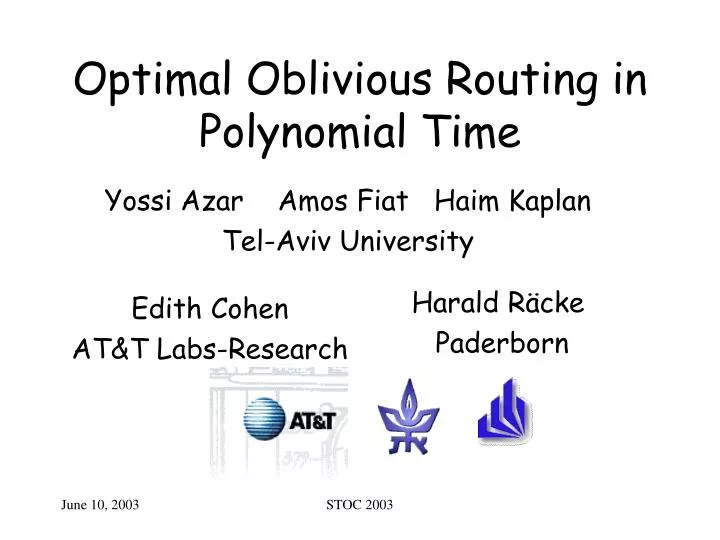 optimal oblivious routing in polynomial time