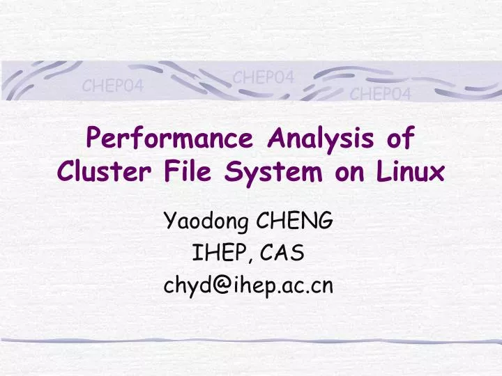 performance analysis of cluster file system on linux