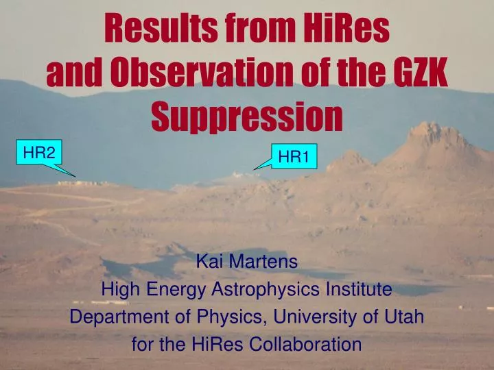 results from hires and observation of the gzk suppression