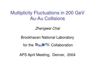 Multiplicity Fluctuations in 200 GeV Au-Au Collisions