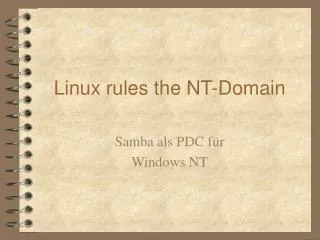 linux rules the nt domain