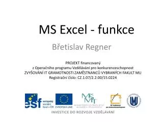 ms excel funkce