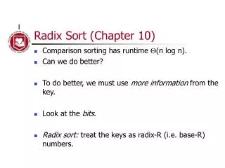 Radix Sort (Chapter 10)