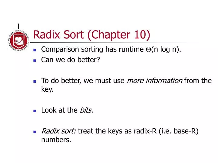 radix sort chapter 10