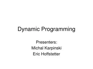 Dynamic Programming