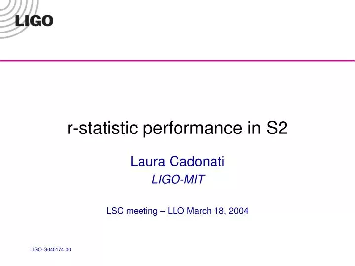 r statistic performance in s2