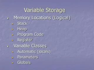 Variable Storage