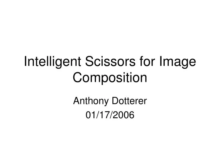 intelligent scissors for image composition