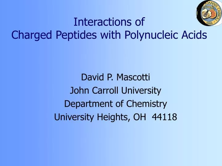 interactions of charged peptides with polynucleic acids