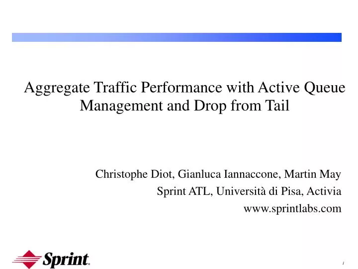 aggregate traffic performance with active queue management and drop from tail