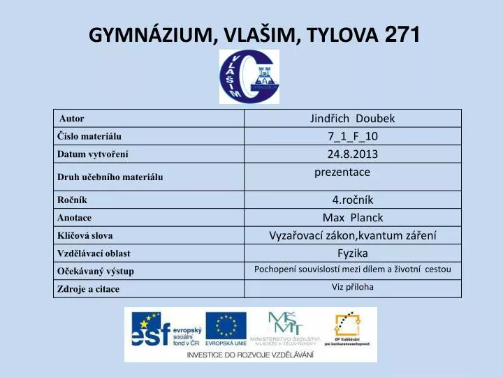 gymn zium vla im tylova 271