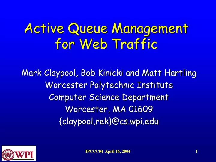 active queue management for web traffic