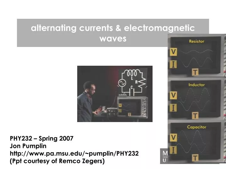 alternating currents electromagnetic waves