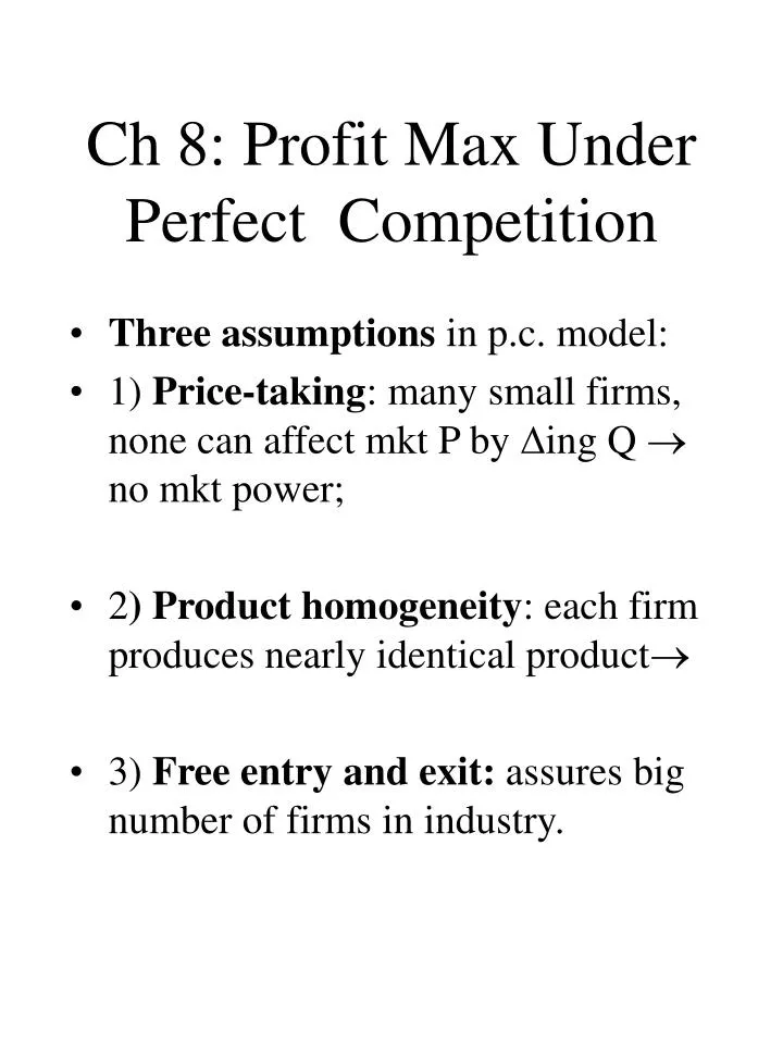 ch 8 profit max under perfect competition