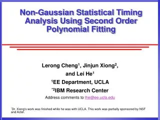 non gaussian statistical timing analysis using second order polynomial fitting