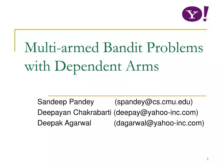 multi armed bandit problems with dependent arms