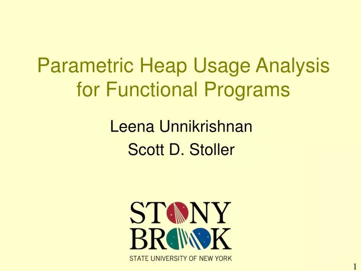 parametric heap usage analysis for functional programs