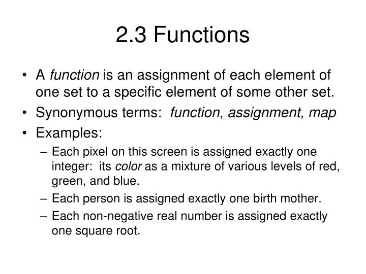 2 3 functions