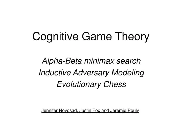 cognitive game theory