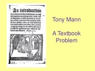 Tony Mann A Textbook Problem